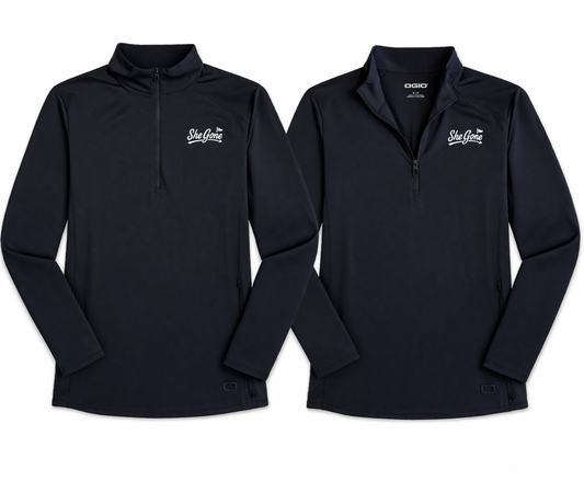 Ladies SheGone Quarter Zip-BLACK