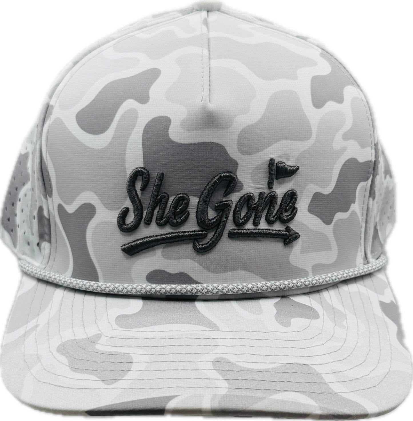 Grey Camo Roped Hat