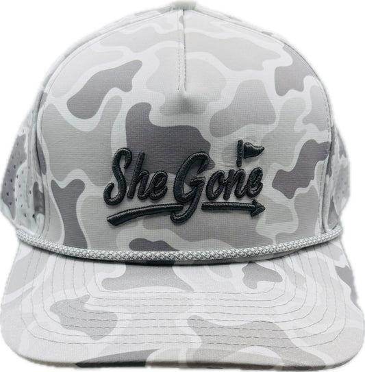 Grey Camo Roped Hat