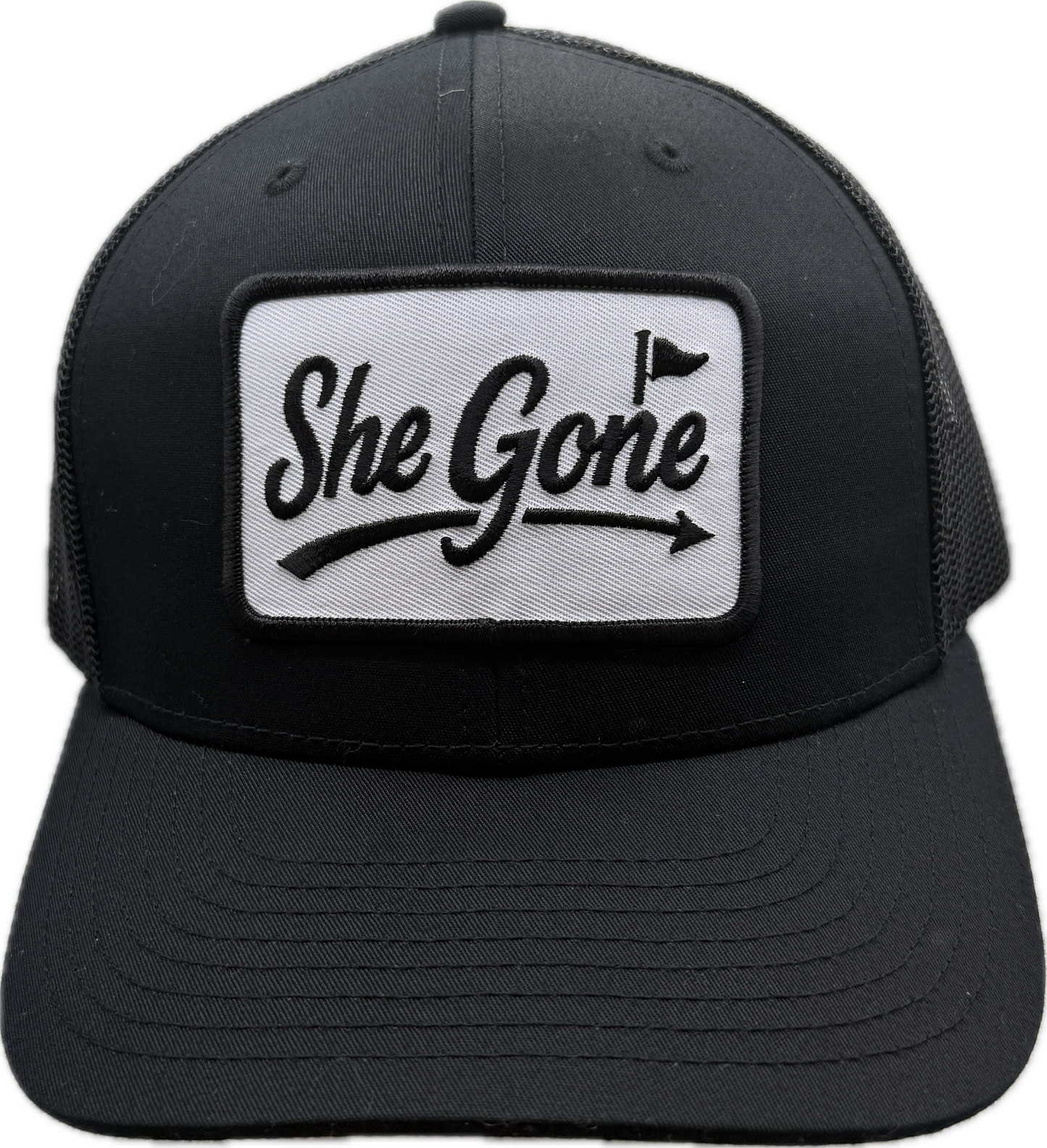 White on Black Trucker Hat
