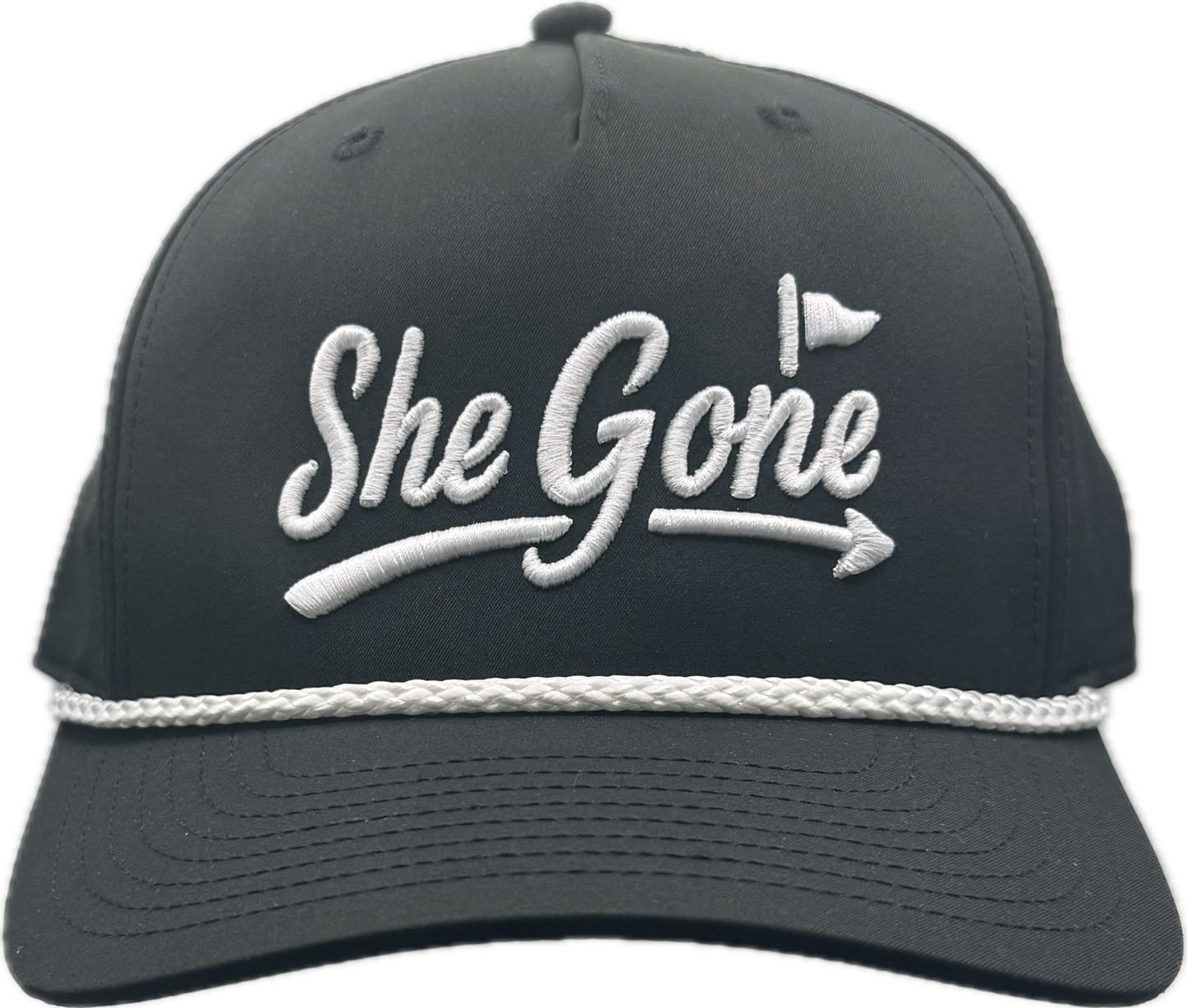 White on Black Roped Hat