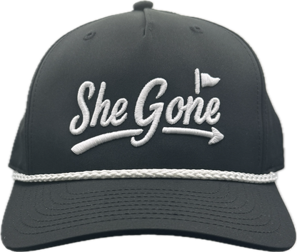 White on Black Roped Hat
