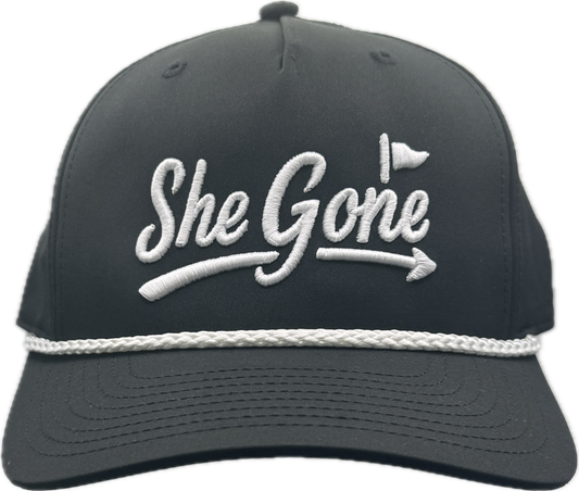 White on Black Roped Hat