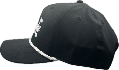 White on Black Roped Hat